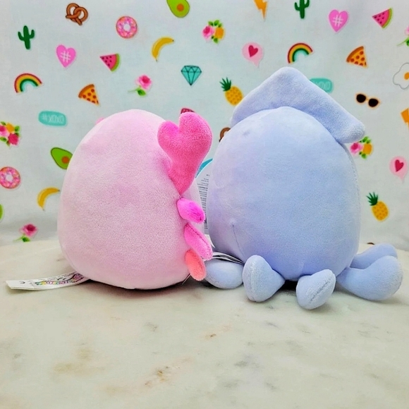 Squishmallow Stacy Squid & Cailey Crab 5" Rare HTF Canada Import Plush Set NWT - Picture 4 of 11